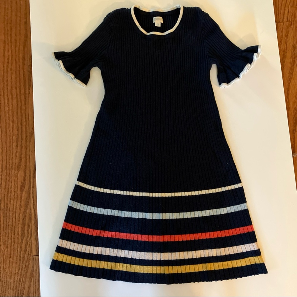 Gymboree Navy Dress with Colorful Stripes